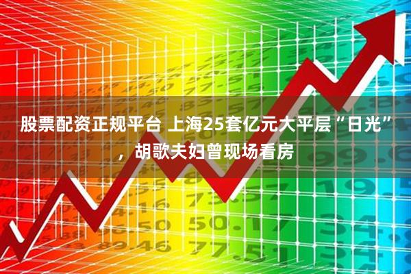 股票配资正规平台 上海25套亿元大平层“日光”，胡歌夫妇曾现场看房