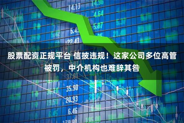 股票配资正规平台 信披违规！这家公司多位高管被罚，中介机构也难辞其咎