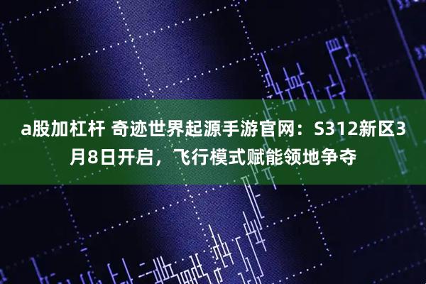 a股加杠杆 奇迹世界起源手游官网：S312新区3月8日开启，飞行模式赋能领地争夺